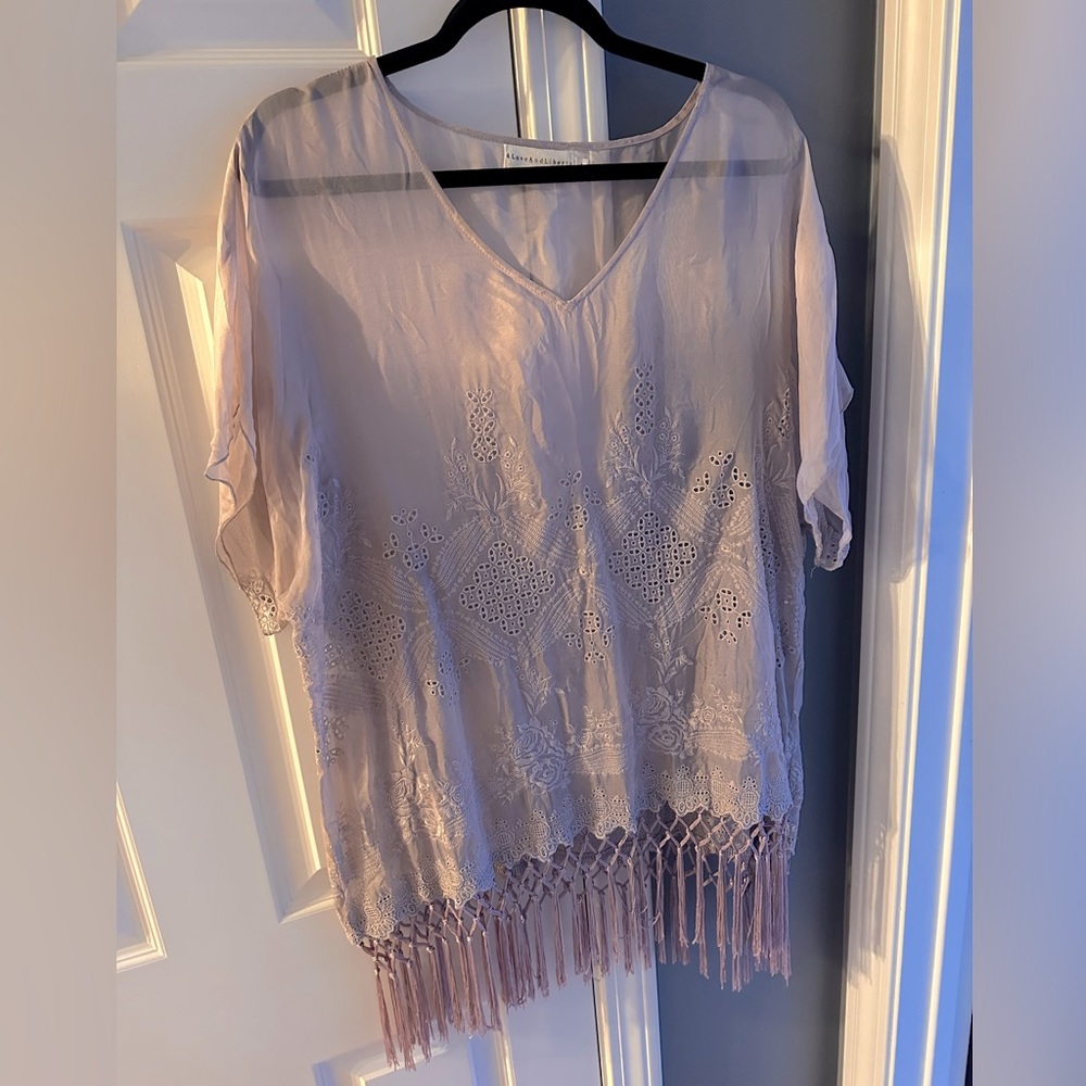Johnny Was 4 Love and Liberty Silk Embroidered Tunic